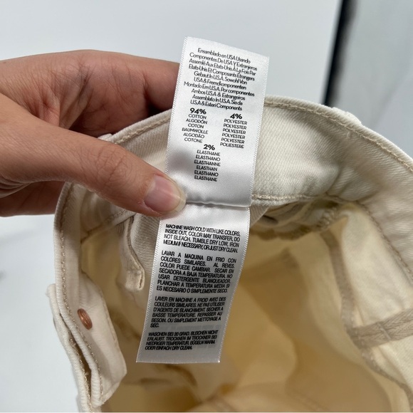 Mother The Hustler Patch Pocket Flood Straight Leg Jeans in Cream Puff 30 NWT - Picture 12 of 13